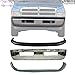 Front Bumper Face Bar Chrome Steel + Upper & Lower Cover For 1994-2001 Dodge Ram 1500/1994-2002 Ram 2500 3500 Pickup Direct Replacement 55076610AB 55076614AC 55076599AG