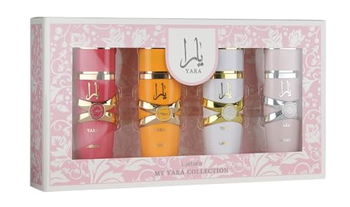 Lattafa My Yara Collection – 4 × 25 ml Eau de Parfum Gift Set for Women (Yara + Yara Moi + Yara Tous + Yara Candy)