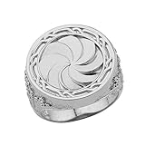 Middle Eastern Jewelry Men's Fine Sterling Silver Armenian Eternity Shield Cross Ring (Size 7)