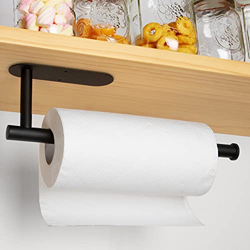 Aisto Paper Towel Holder Wall Mount Under Cabinet Adhesive Paper Towel Holder or Wall Drilling for Home Kitchen - SUS304 Stainless Steel