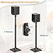 ELIVED Universal Lautsprecherständer höhenverstellbar, Boxenständer mit ausziehbare Auflagenplatte und interner Kabelkanal für Regallautsprecher, 5kg Tragkraf, 1 Paar