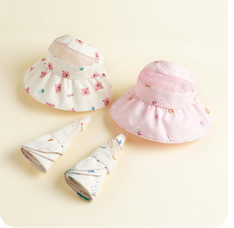 Adjustable Sun hat for 1-6 yrs Kids, Foldable. Ideal for Beach & Outdoor. Toddler Boys & Girls3
