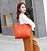 Dreubea Women's Soft Faux Leather Tote Shoulder Bag from, Big Capacity Tassel Handbag Orange