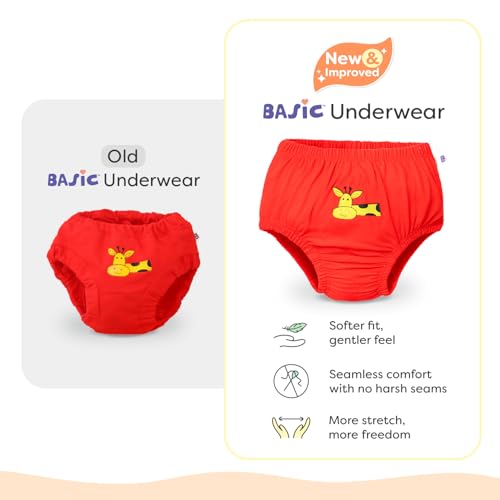 Image of superbottoms Basic Brief for Kids | Unisex, 100% Pure Cotton Innerwear | Breathable & Soft Kids Underwear | Baby Brief I Pack of 10