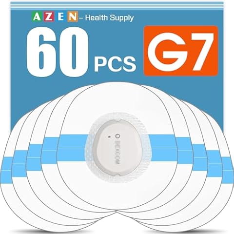 AZEN 60Pcs G7 Adhesive Patches Waterproof, Premium Pre-Cut Protection Hypoallergenic Adhesive Patch for G7, Breathable & Transparent G7 Overpatch Cover
