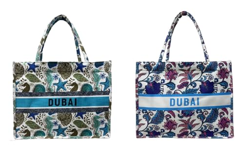 Shopping Handbag Resuabale Multipurpose | Beach Picnic Office Training Traveling Outdoor Grocery Bags | Dubai Souvenir for Party Return Gifting Bag (Multicolor2)