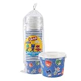 Glad for Kids PJ Masks Paper Snack Bowls with Lids, Space Design - Heavy Duty, Microwavable Disposable Snack Cups with Lids for Soup or Ice Cream, 12 Ounce, 20 Count