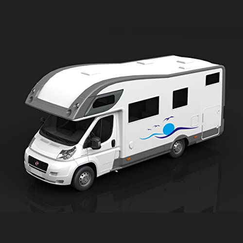 Autocollant vinyle vagues mouettes camping-car pour masquer défauts - 6