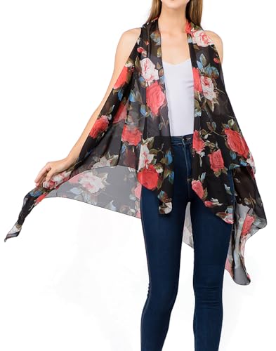 Image of Scarfand's Women's Sheer Open Front Lightweight Sleeveless Long Duster Cardigan Vest