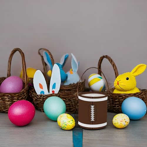 Image of Football Easter Bucket Easter Basket for Kids Baby Storage Basket Cute Toy Storage Bin Organizer Shelf Book Basket Easter Room Decor(Football)