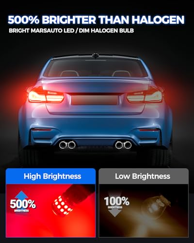 Marsauto Upgraded 3156 3157 Red LED Brake Bulbs, 3057 3056 4057 4157 Replacement with Projector for Tail Stop Parking Blinker Lights, 500% Brighter 27-SMD Pack of 2 - Image 3