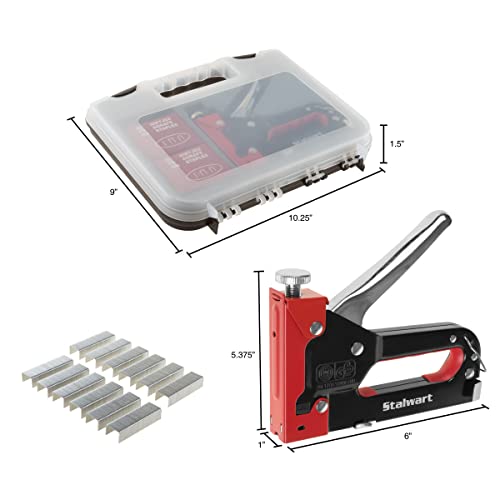 Stalwart - 75-St6063 Light Duty Staple Gun Kit- Stapler For Upholstery, Fabric, Wood, Crafts, Construction, Bulletin Board With Staples And Carrying Case By , Red Red #TOP1