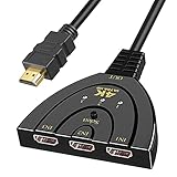 OULEKE HDMI 分配器 3入力1出力 [2025アップグレード版] HDMIスイッチ 3ポート 切替器 4Kx2K セレクター 金メッキコネクタ搭載 電源不要 手動 1080p Chromecast Fire TV Stick Xbox One PS4PRO PS5 ゲーム機 レコーダー パソコン動作確認 液晶テレビ TVなどの対応(メス→オス)