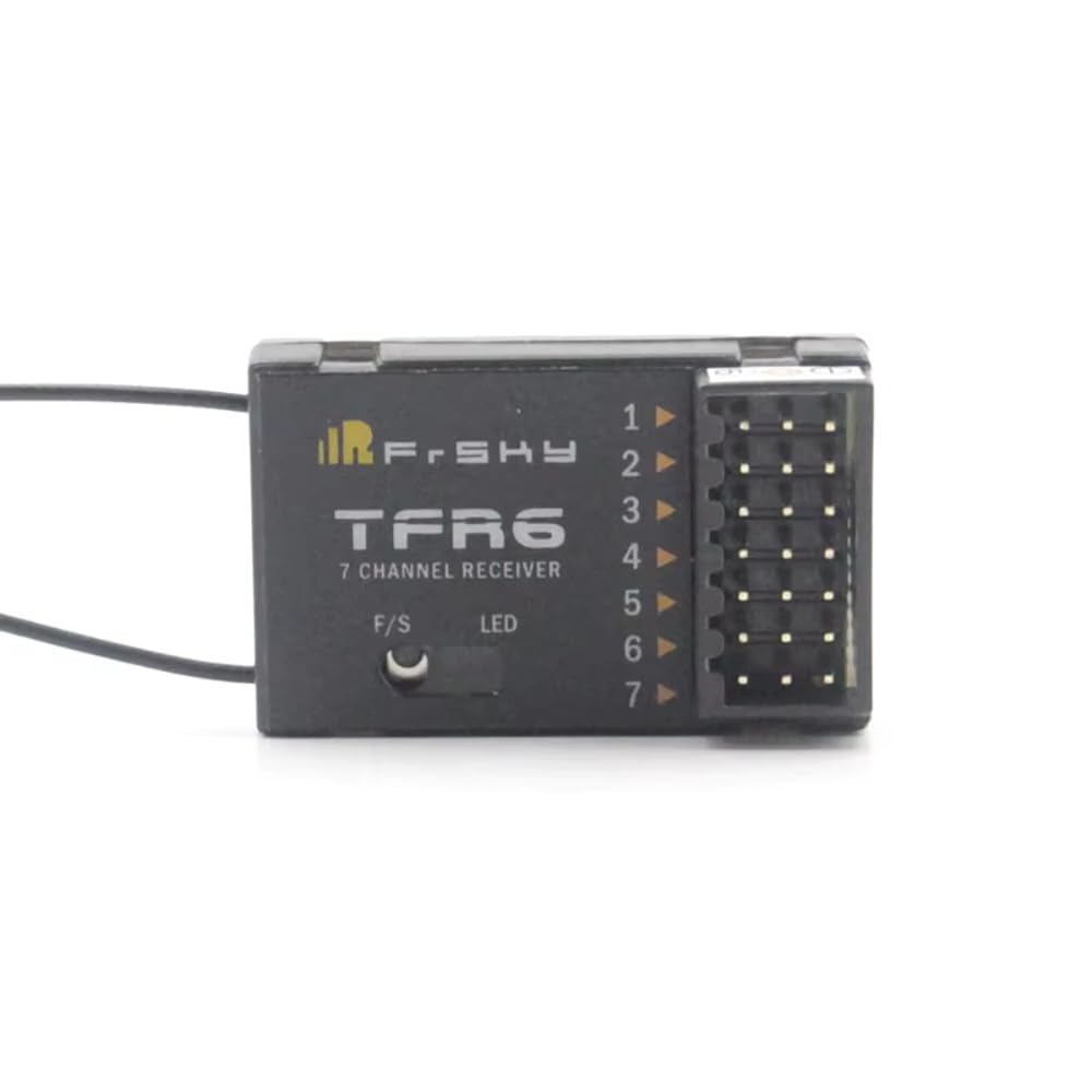 SPARKHOBBY FrSky TFR6A TFR6-A 2,4GHz 7 Channale Receptor FASST Compatible con Futaba T14SG T8FG Módulo para Control Remoto FPV Drones (TFR6)