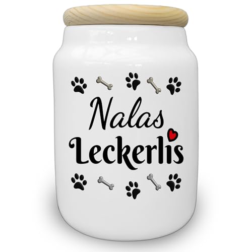 Hunde Geschenk Leckerli Dose mit Name, Hundehalter Hundemama Hundepapa Geschenk einzigartig personalisiert, Leckerlis Hundekekse Futterdose