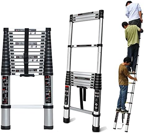 Portable Extension Ladder Telescopic Ladder Extension Telescopic Ladders for Home/Outside/Roof,2m/2.6m/3.2m/3.8m Tall Aluminium Folding Telescoping Ladder,Commercial Grade Climb Ladder (Size : 2.6m/8