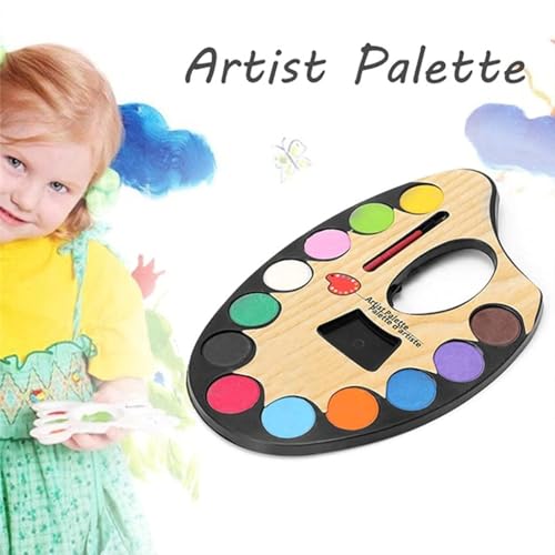 Image of SHINETOY 2 in 1 Magical Water 8 Pen and Drawing Premium Students Color Mixing Palette with 12 Pits & Integrated Water Colors, 8 pcs Magical Water Pen, Magical Floating Ink Pen