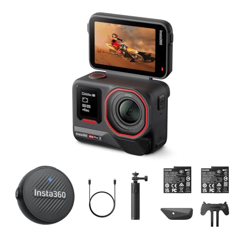 Image of Insta360 Ace Pro 2 Vlog Bundle Dual Battery No SD Card- 8K Waterproof Action Camera Co-Engineered with Leica, 1 /1.3 inch Sensor, Dual AI Chip, Leading Low Light, Superior Audio, Flip Screen