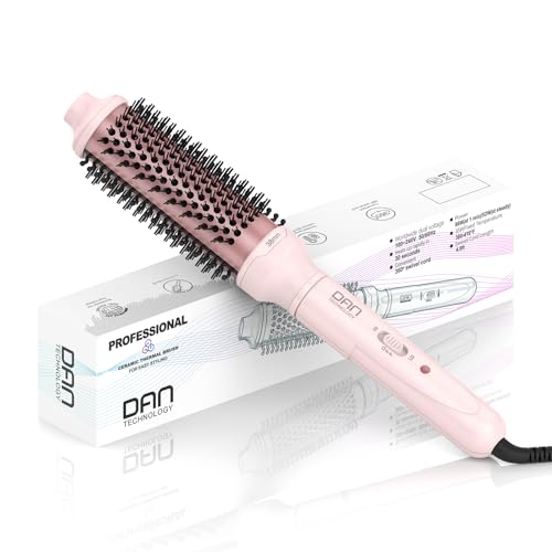Thermal Brush,1.5 inch Heated Round Brushes,Non-Blowing Heated Brush,Dual Voltage CurlingBrush,Dual PTC Fast Style HeatedBrush,Ceramic Thermal RoundBrush Makes Hair Shinier & Smoother,Pink