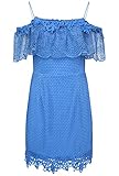 Forever Unique Femmes Edith Coupe Laser Volant de Dentelle Robe   Sax Bleu   Sax Bleu, 8