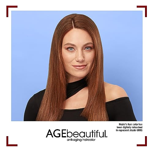 Image of AGE beautiful Permanent Hair Color Cream, 100% Gray Coverage Hair Dye with Biotin Anti-Aging Formula for Fuller, Thicker Hair, Professional Salon Quality