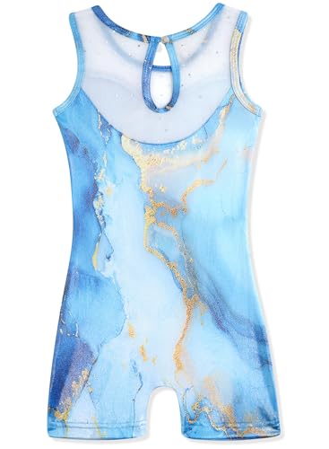 Image of HOZIY Leotards for Girls Gymnastics Kids Children Biketard Snowflake Ribbon Blue Purple Hot Pink Sparkle