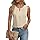 Cuptacc Débardeur Femme sans Manches Chemise Femme été Sexy Col en V Couleur Unie Tank Top Tunique Beige, Petit S 34-36