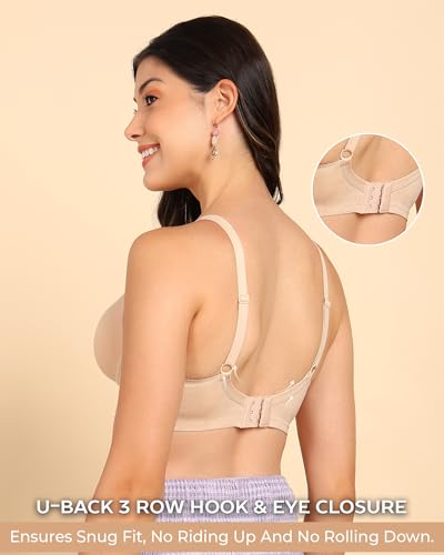 Image of Tweens Invisi-Fit Cotton Bonded Seamless Maximiser Bra | 3 /4th Coverage | Push-Up Level 1 | Elastic-Free Comfort | Wire-Free | Side Wings with Gripper | Adjustable Straps | Pack of 1 |