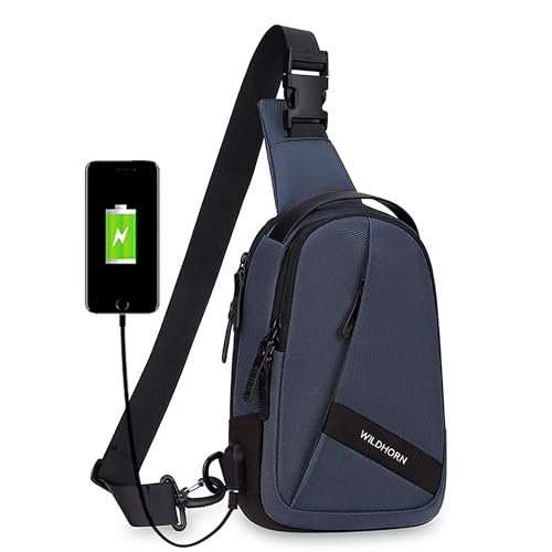 Image of WildHorn Sling Bag for Men | Water-Resistant Crossbody Chest Bag with Multiple Compartments I Adjustable Strap for Travel, Office & Daily Use