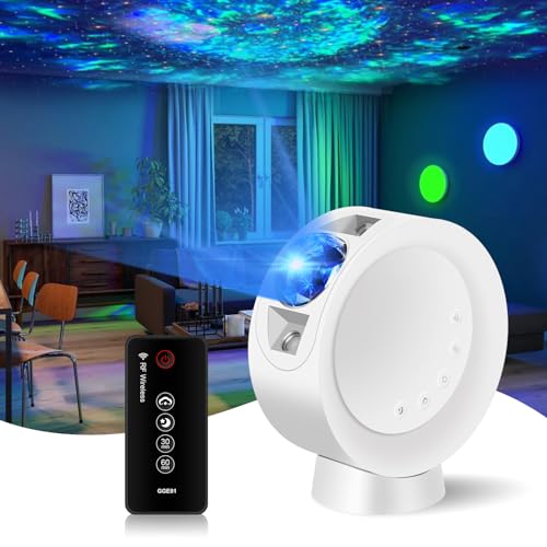 Star Galaxy Projector,LED Colorful Starry Projection Lamp with Remote Control,Time Setting and Adjustable Brightness Nebula Galaxy Lighting for Bedroom/Party/Home/Theater(White)