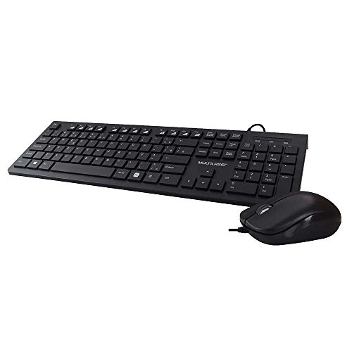 Multilaser Multimídia Usb Slim TC240 - Kit Teclado E Mouse Multilaser Com Fio, Preto