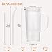 GOSCHE Glass Cups with Lids and Straws, Glass Tumbler with Handle for Iced Coffee, Tea, Juice, Smoothies, 24oz Drinking Cup with Plastic Lid for Hot & Cold Beverages, 2 Pcs