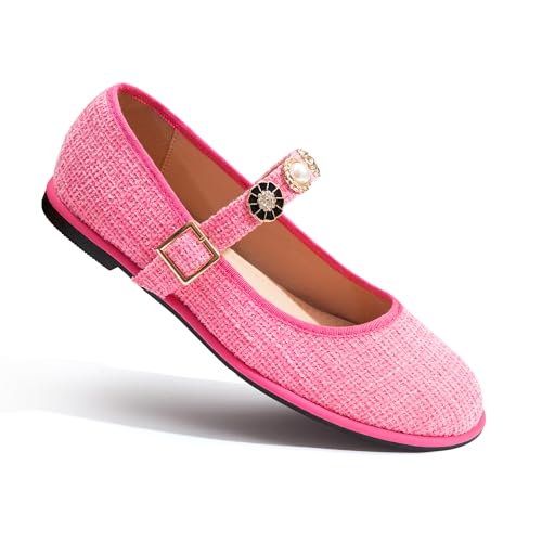 Mary Jane Flats;Round Toe Ballet Flat;Imitation Pearls;Strass & Metal2