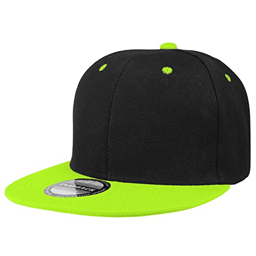 Image of Falari Wholesale 12 Pack Snapback Hat Cap Hip Hop Style Flat Bill Blank Solid Color Adjustable Size