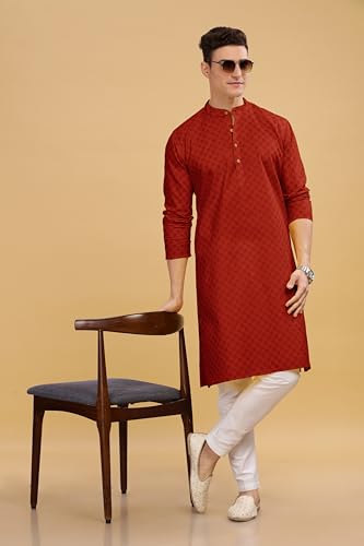 Image of BE ACTIVE Cotton Kurta for Men | Traditional and Stylish Design | Indian Kurta | Full Sleeve Kurta
