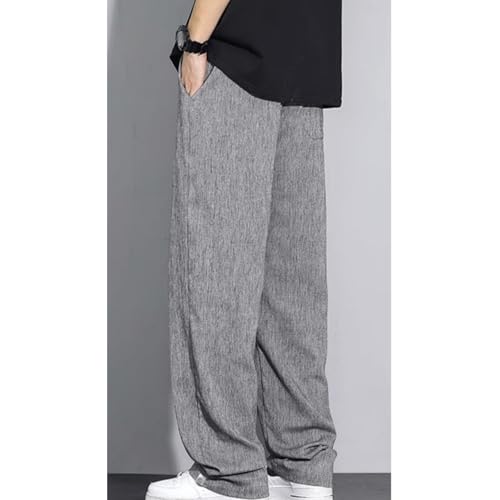 Men's Drawstring Beach Summer Pants Cotton Linen Retro Comfort Trousers for Work Business4