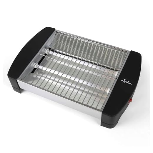 JATA JETT1587 - Tostadora Pan Horizontal con 2 Barras de Cuarzo. 400 W. Gran superficie de tostado (23 x 20 cm). Cuerpo de acero inoxidable. Bandeja recogemigas.