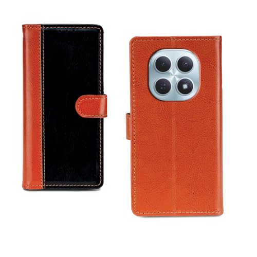 Image of amazon basics Redmi Note 15 5G Flip Cover | Card Pockets Wallet & Stand | Flip Cover for Redmi Note 15 5G (Beige and Black)