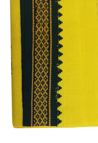 Image of Handloom Cotton + Polyester Mix God Towel | Gamcha /Angocha Towel | Fast Absorbing Bath Towels |Pack of 1 | Size 76 x 168 cm | Yellow