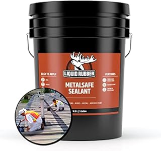 Liquid Rubber MetalSafe Sealant - Metal Roof Waterproof Membrane Coating and Corrosion Protection, Indoor and Outdoor Use, Easy to Apply, 5 Gallon