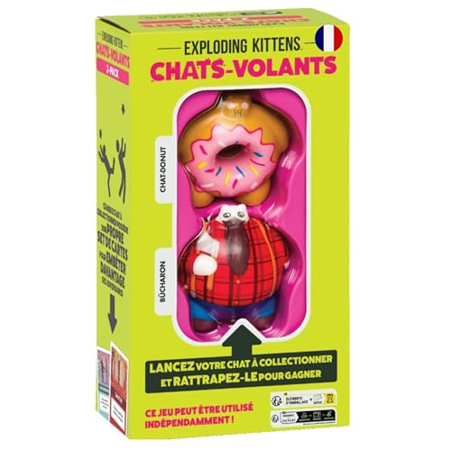 Asmodee - Chats-Volants - Pack 2 Chats n°1 - Jeu de Société Fun Famille & Enfants dès 8 Ans - Lancer, Attraper & Relever des Défis - Jeu de Cartes 2+Joueurs - par Exploding Kittens - en Français