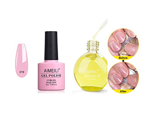 AIMEILI Soak Off UV LED Gel Nail Polish Cake Pop (019), and Nail?Cuticle Oil