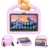 DICEKOO Case for 7'' New Tablet 2022 Release, Lightweight Shockproof Kid-Proof Cover with Handle Stand - Light Pink