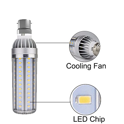 50W LED Corn Light Bulbs B22 6500K Bright LED Bulbs for Garage Outside Yard Warehouse Commercial Building Factory Front Door (Cool White, 50Watts B22)