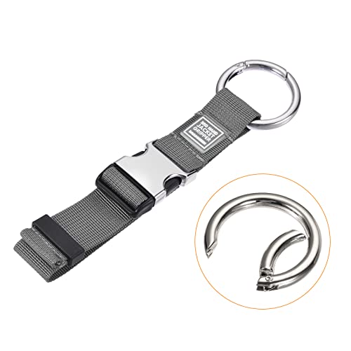 Image of M METERXITY 2 Pack Luggage Straps - Adjustable Travel Baggage Accessory Suitcase Belt Carry Clip with Jacket Gripper Holder, Apply to Travel (0.98 Feet, Gray)
