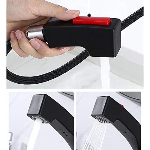 Mitigeur de lavabo avec douchette extractible monotrou en laiton