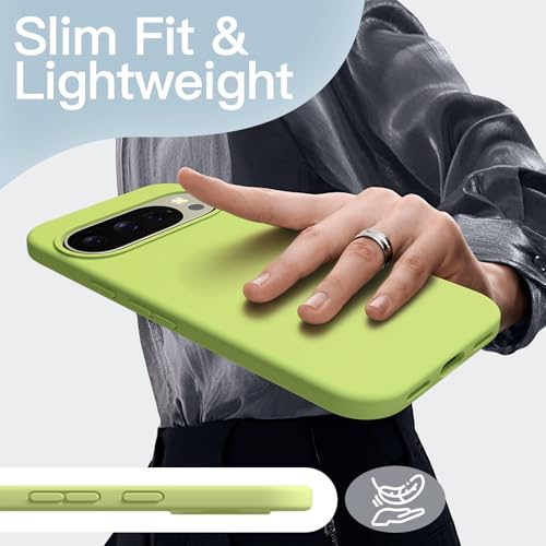 Image of JETech Liquid Silicone Cover Case for Google Pixel 10 /10 Pro 2025, Silky Soft Touch Full-Body Protection, Anti-Scratch Shockproof Phone Cover with Microfiber Lining (Lemongrass)