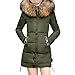 Produktbild Elecenty Damen Winterjacke,Wintermantel Lange Daunenjacke Parka Jacke Outwear Frauen Winter Warm Daunenmantel Steppjacke Mantel Oberbekleidung Trenchcoat mit Abnehmbarer Pelzkragen (Armeegrün, M)