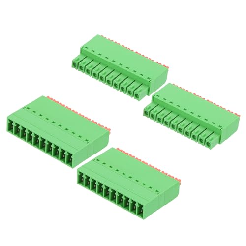Image of sourcing map 2set 3.5mm 0.14" Pitch Spring PCB Terminal Block Connector 10 Pin Male Female Pluggable Quick PCB Wiring Terminals for 22-16AWG Cable Mechanical Equipment, Green