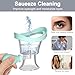 Eye Wash Cup - Silicone Manual Air Pressure Eye Cleaning Toolfor SoothingTired Eyes, Convenient and Effective Removes Dust, Makeup and Irritants (Blue)